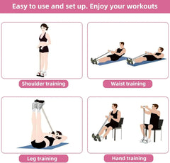 4-Level Resistance Band Tensioner with Non-Slip Handles - Home Fitness Equipment for Abdominal Muscle Training Yoga Abdominal