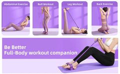 4-Level Resistance Band Tensioner with Non-Slip Handles - Home Fitness Equipment for Abdominal Muscle Training Yoga Abdominal