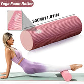 Hexagonal Yoga Roller - High-Density EVA Foam Cylinder for Pilates, Physical Therapy & Deep Tissue Muscle Massage (29.7cm)