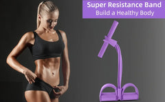 4-Level Resistance Band Tensioner with Non-Slip Handles - Home Fitness Equipment for Abdominal Muscle Training Yoga Abdominal